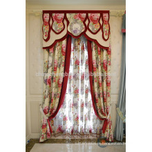 Feito a pedido cortina de valência extravagante com padrões florais